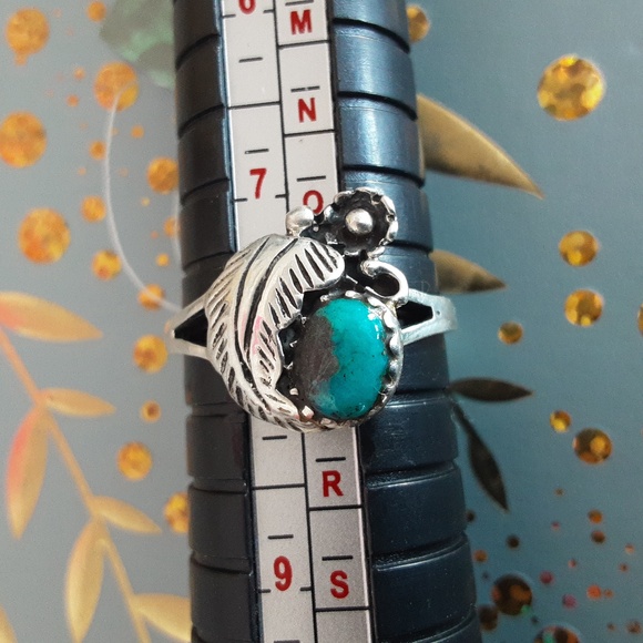 Blue turquoise sterling silver ring - Picture 9 of 10